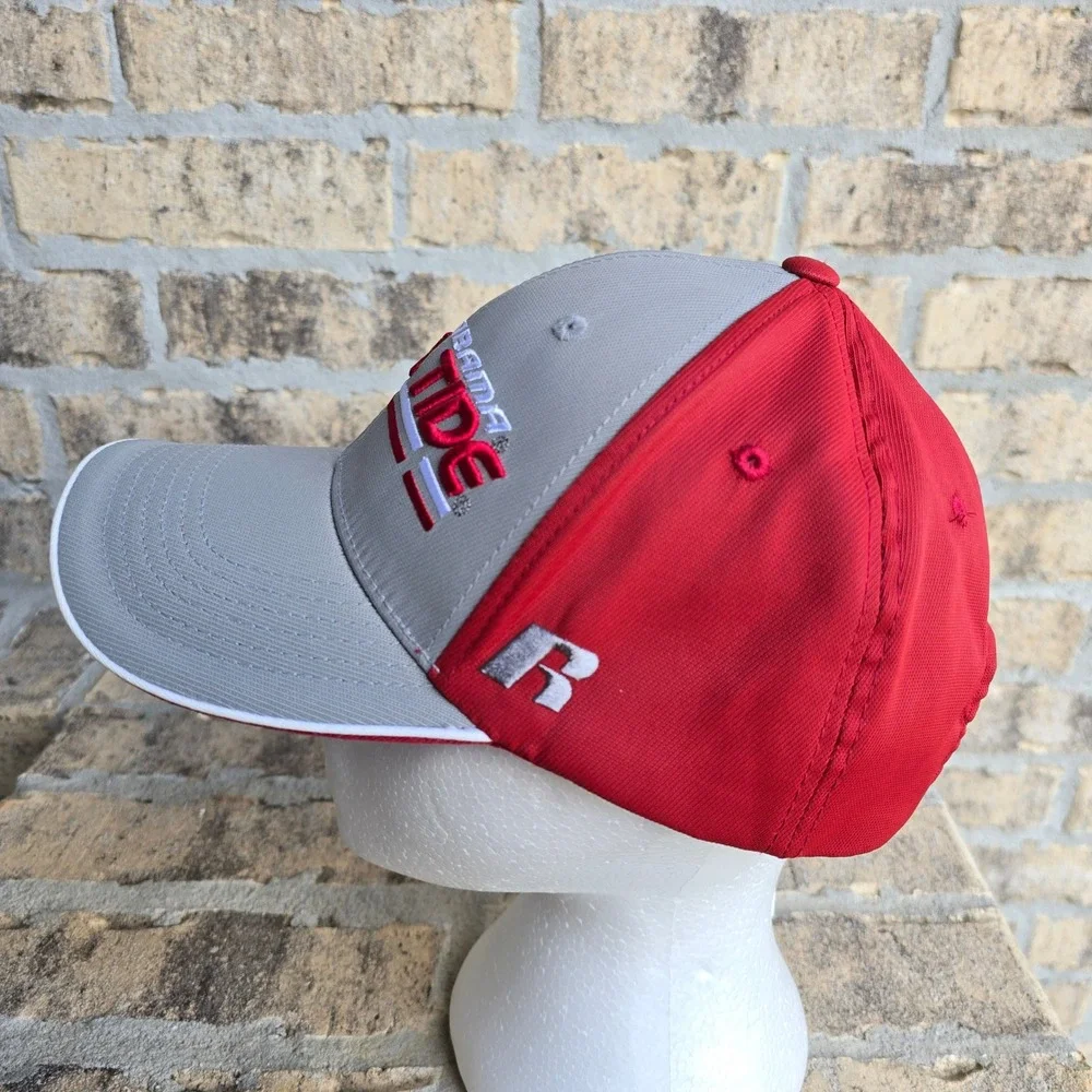 Alabama Roll Tide Baseball Cap Gray Red Russell Athletic Men's Adjustable